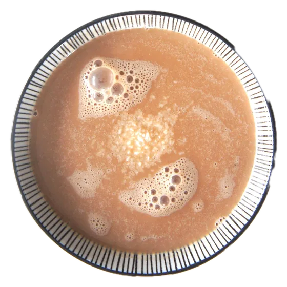 Capuchino visto desde arriba, con su espuma